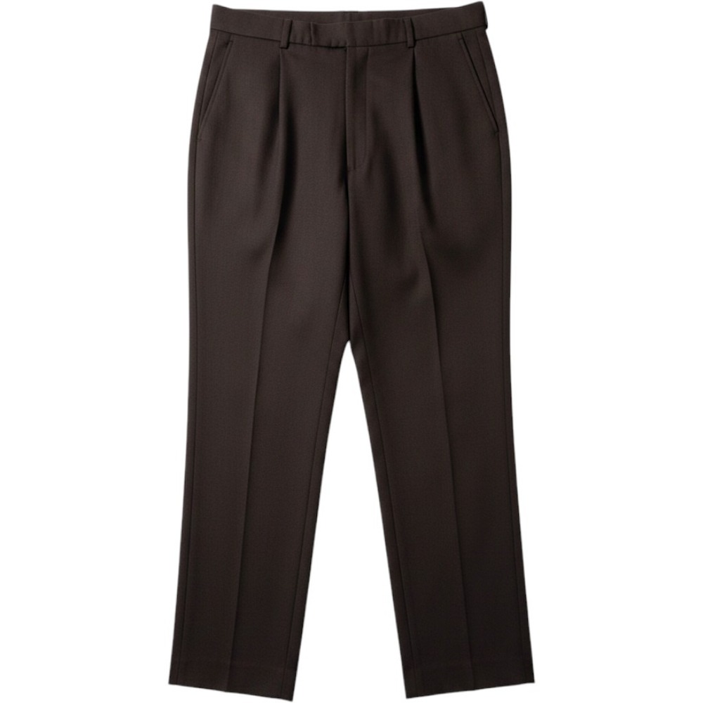 Loro Piana Brown Virgin Wool Pleated Trousers Made in Italy Size IT 46 Slim Leg